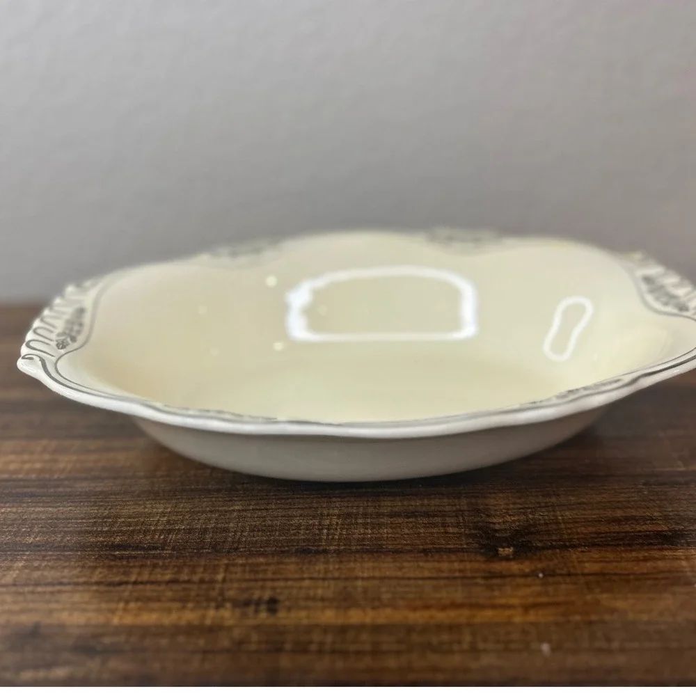 Vintage Homer Laughlin Virginia Rose Oval Serving Bowl‎ Cream Floral Trim